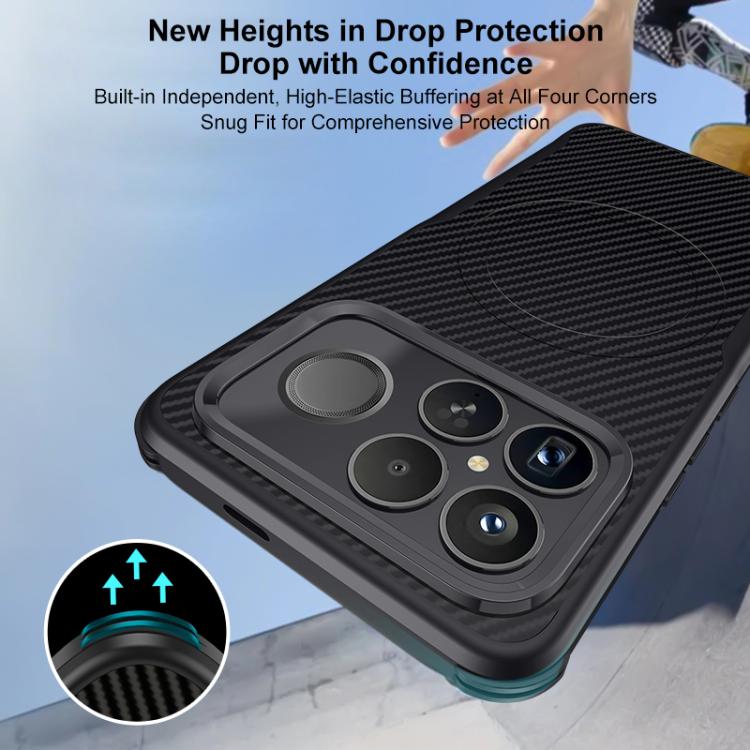 Blade-Style Carbon Fiber Texture Magnetic Skin-Feel Phone Case, For Redmi K90 Pro Max / Poco F8 Ultra 5G, For Redmi K90 / Poco F8 Pro 5G, For Redmi K80 Pro, For Redmi K80, For Redmi K70 Ultra, For Redmi K70