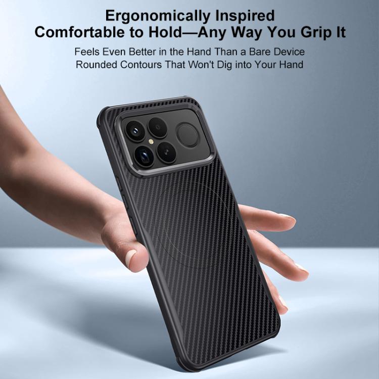 Blade-Style Carbon Fiber Texture Magnetic Skin-Feel Phone Case, For Redmi K90 Pro Max / Poco F8 Ultra 5G, For Redmi K90 / Poco F8 Pro 5G, For Redmi K80 Pro, For Redmi K80, For Redmi K70 Ultra, For Redmi K70