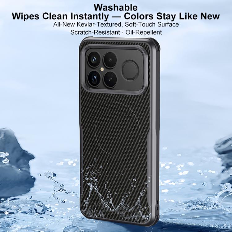 Blade-Style Carbon Fiber Texture Magnetic Skin-Feel Phone Case, For Redmi K90 Pro Max / Poco F8 Ultra 5G, For Redmi K90 / Poco F8 Pro 5G, For Redmi K80 Pro, For Redmi K80, For Redmi K70 Ultra, For Redmi K70