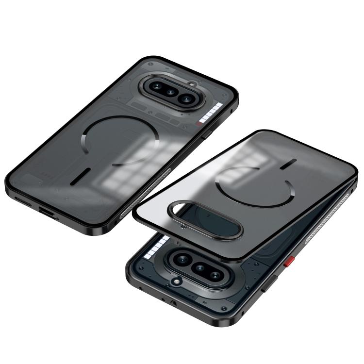 Single-sided Snap Buckle Metal Frame Frosted MagSafe Phone Case, For Nothing Phone 4a Pro, For Nothing Phone 4a