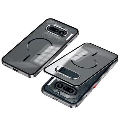 Single-sided Snap Buckle Metal Frame Frosted MagSafe Phone Case, For Nothing Phone 4a Pro, For Nothing Phone 4a