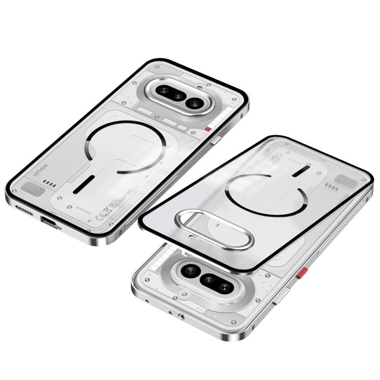 Single-sided Snap Buckle Metal Frame Frosted MagSafe Phone Case, For Nothing Phone 4a Pro, For Nothing Phone 4a