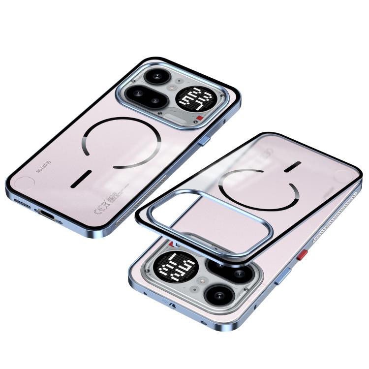 Single-sided Snap Buckle Metal Frame Frosted MagSafe Phone Case, For Nothing Phone 4a Pro, For Nothing Phone 4a