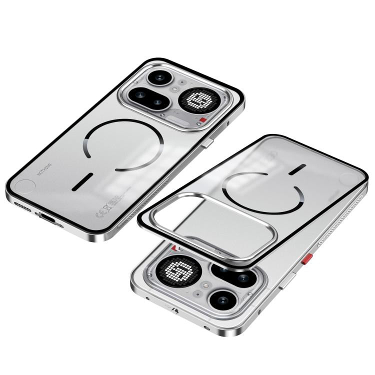 Single-sided Snap Buckle Metal Frame Frosted MagSafe Phone Case, For Nothing Phone 4a Pro, For Nothing Phone 4a