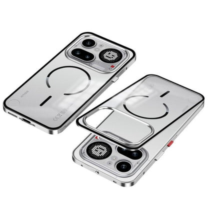 Single-sided Snap Buckle Metal Frame Frosted MagSafe Phone Case, For Nothing Phone 4a Pro, For Nothing Phone 4a