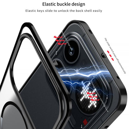 Single-sided Snap Buckle Metal Frame Frosted MagSafe Phone Case, For Nothing Phone 4a Pro, For Nothing Phone 4a
