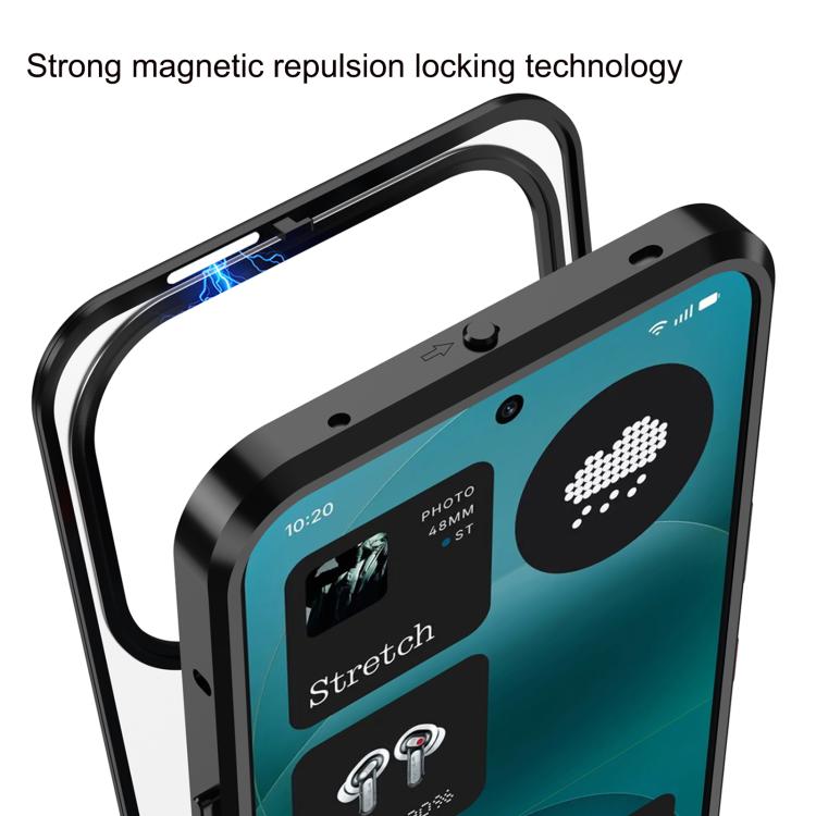 Single-sided Snap Buckle Metal Frame Frosted MagSafe Phone Case, For Nothing Phone 4a Pro, For Nothing Phone 4a