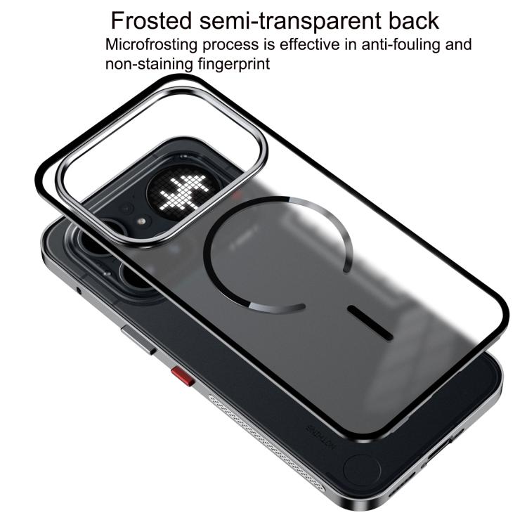 Single-sided Snap Buckle Metal Frame Frosted MagSafe Phone Case, For Nothing Phone 4a Pro, For Nothing Phone 4a