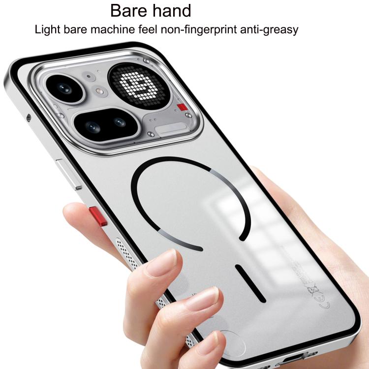 Single-sided Snap Buckle Metal Frame Frosted MagSafe Phone Case, For Nothing Phone 4a Pro, For Nothing Phone 4a
