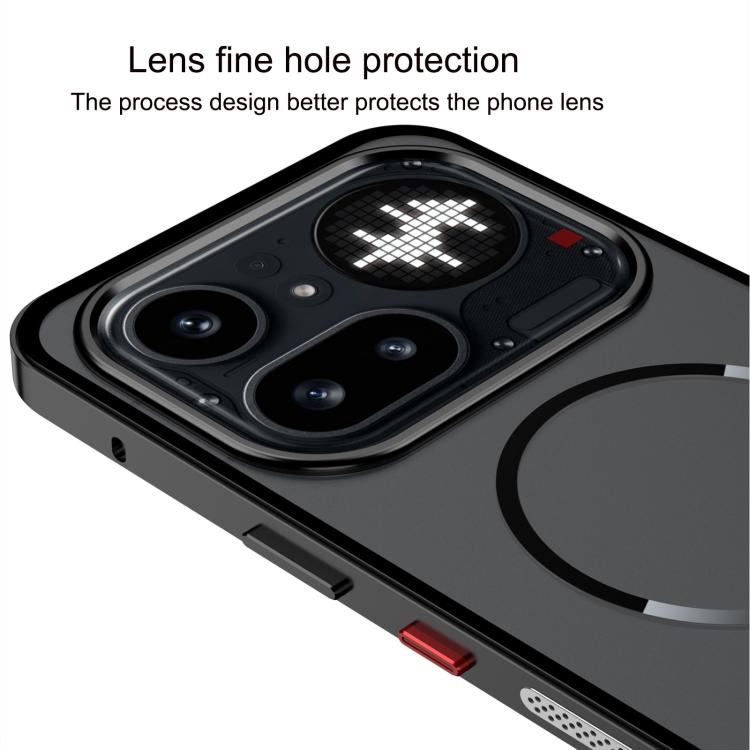 Single-sided Snap Buckle Metal Frame Frosted MagSafe Phone Case, For Nothing Phone 4a Pro, For Nothing Phone 4a