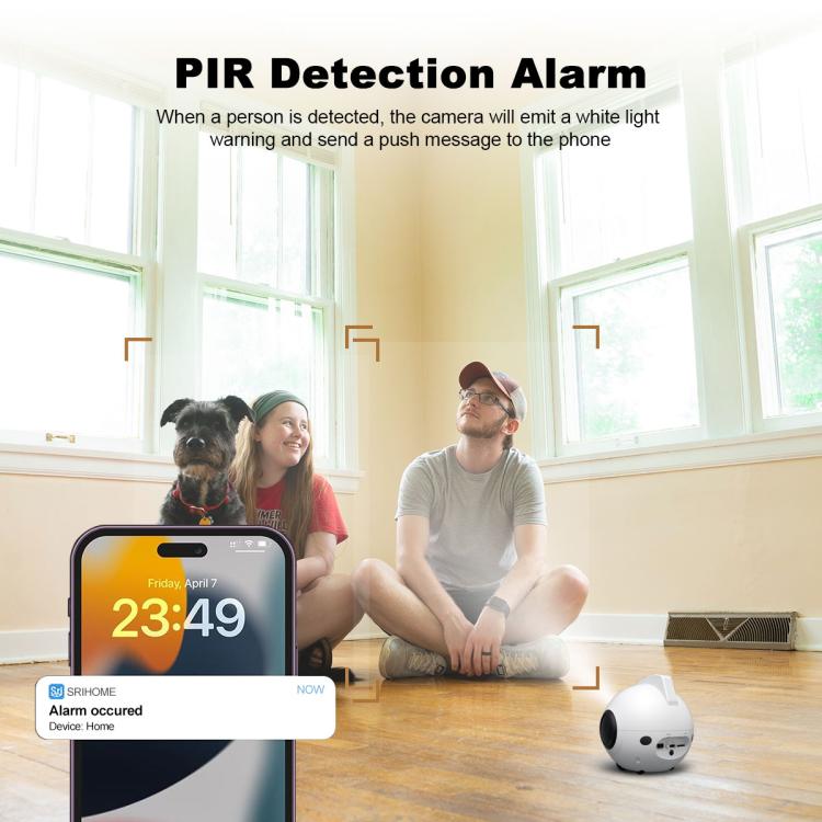 SriHome DH013 Plus 4MP Smart Pet Robot Camera with Auto-Charging Dock, US Plug, UK Plug, EU Plug, AU Plug