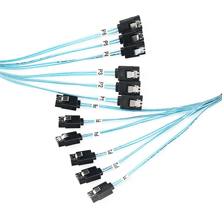 WG214 Six-Head SATA 3.0 High-Speed Hard Drive Data Cable, 0.5m, 1m