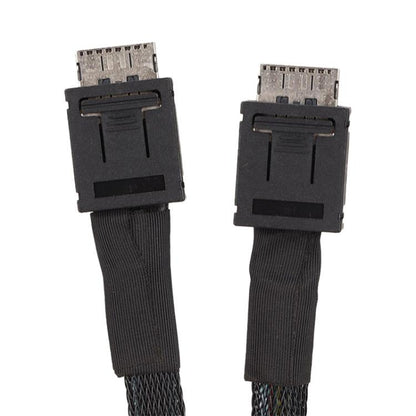 Slim SAS SFF-8654 8i to Dual Oculink SFF-8611 4i Server High-Speed Data Transfer Connection Cable, 0.5m