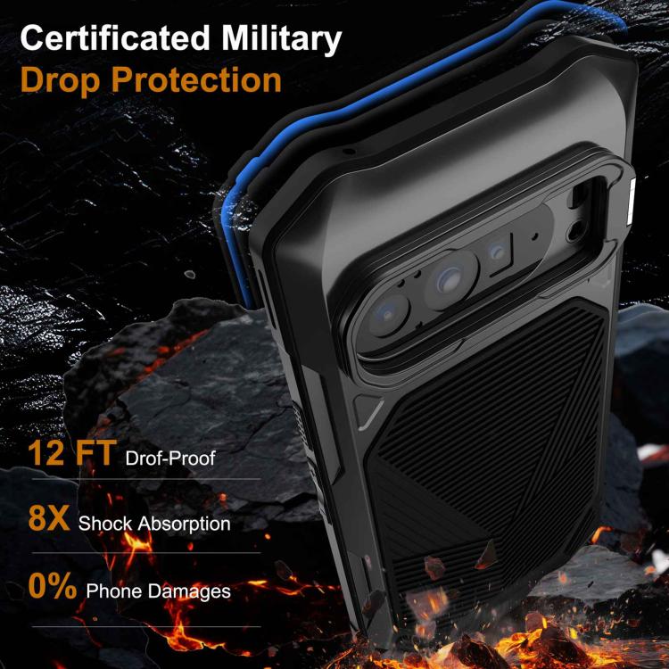 Metal Armor Construction IP65 Waterproof Magnetic Phone Case, For Google Pixel 9 Pro XL/10 Pro XL, For Google Pixel 9/9 Pro/10/10 Pro