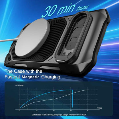 Metal Armor Construction IP65 Waterproof Magnetic Phone Case, For Google Pixel 9 Pro XL/10 Pro XL, For Google Pixel 9/9 Pro/10/10 Pro