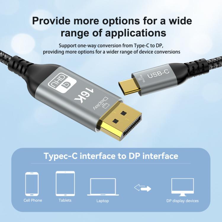 WG238 USB/Type-C to DP 16K 60HZ HD Adapter Cable, WG238