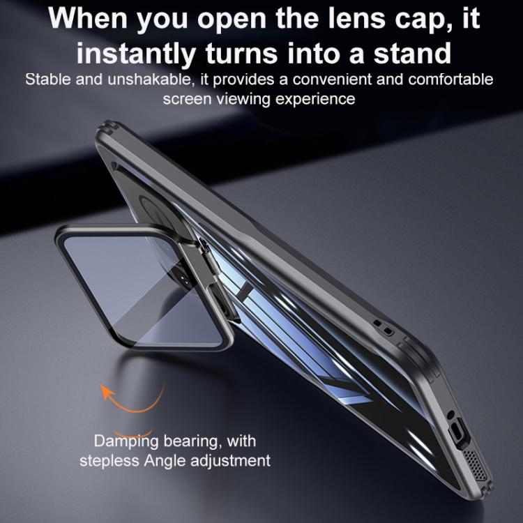 Blade Transparent Full Coverage Lens Holder Shockproof Phone Case, For Redmi K90, For Redmi K90 Pro Max
