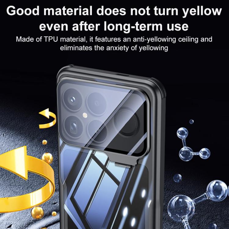 Blade Transparent Full Coverage Lens Holder Shockproof Phone Case, For Redmi K90, For Redmi K90 Pro Max