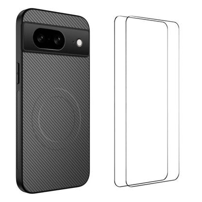 WANLONFENG TQ1 Series Magnetic Carbon Fiber Texture Phone Case with 2pcs Screen Films, For Google Pixel 10a, For Google Pixel 10 Pro XL, For Google Pixel 10 Pro, For Google Pixel 10, For Google Pixel 9a, For Google Pixel 9 Pro XL, For Google Pixel 9 Pr...