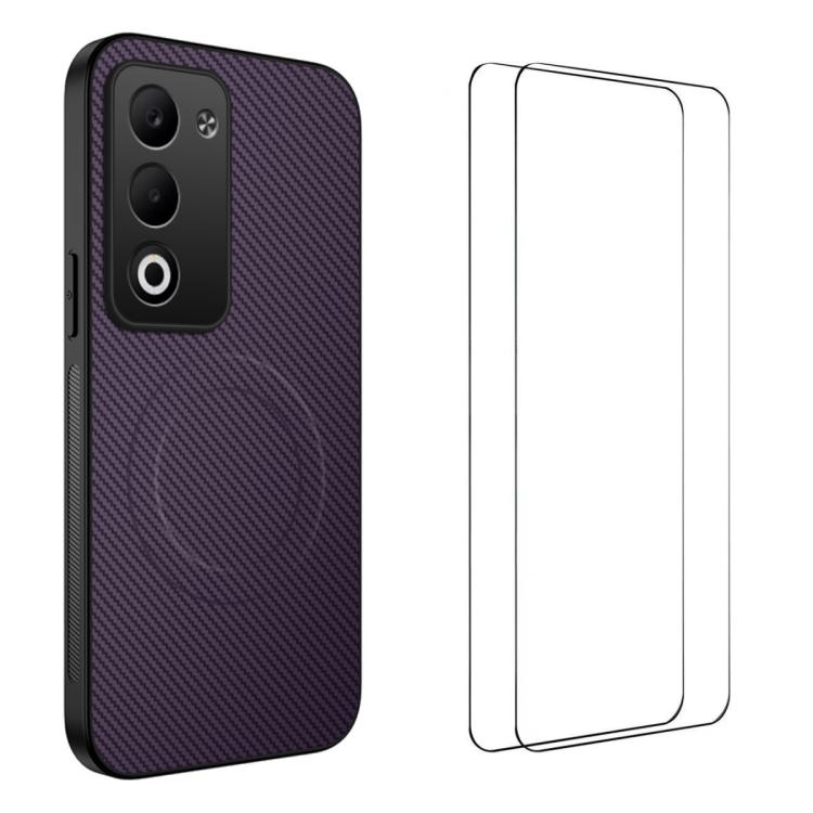 WANLONFENG TQ1 Series Magnetic Carbon Fiber Texture Phone Case with 2pcs Screen Films, For Redmi A7 Pro 171mm / Poco C85x 5G, For Redmi 15a 5G, For Redmi Turbo 5 Max / Poco X8 Pro Max 5G, For Redmi Turbo 5 5G / Poco X8 Pro 5G                           ...