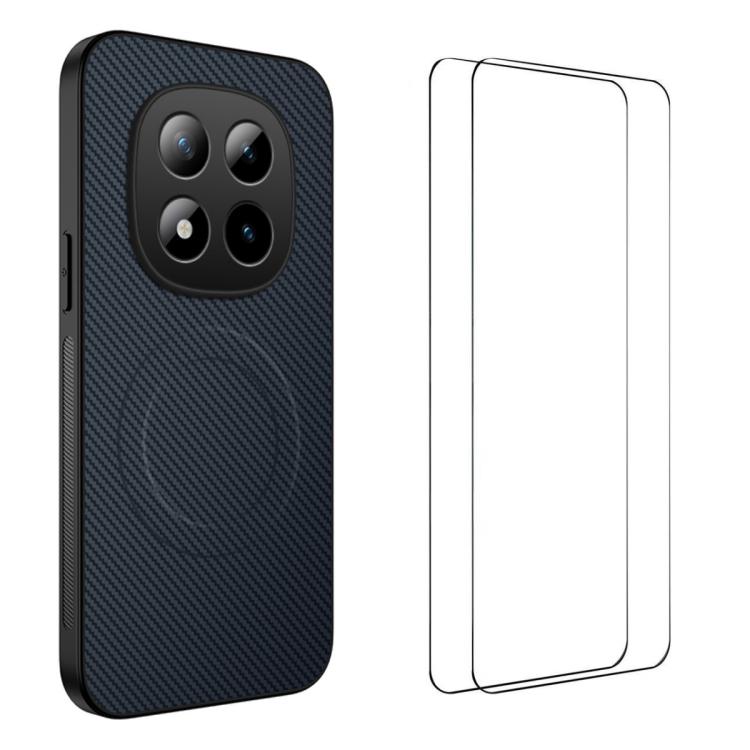 WANLONFENG TQ1 Series Magnetic Carbon Fiber Texture Phone Case with 2pcs Screen Films, For Redmi A7 Pro 171mm / Poco C85x 5G, For Redmi 15a 5G, For Redmi Turbo 5 Max / Poco X8 Pro Max 5G, For Redmi Turbo 5 5G / Poco X8 Pro 5G                           ...