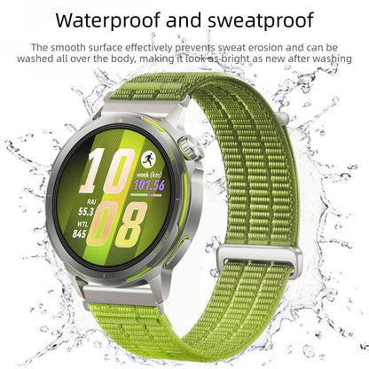 Double-Link Cloud Feel Breathable Nylon Loop Metal Connectors Watch Band, 18mm, 20mm, 22mm
