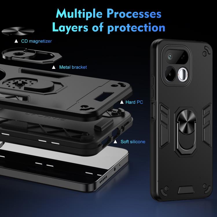 Shockproof Metal Ring Holder Phone Case, For Realme 16T 5G, For Realme 16 Pro+ 5G Global, For Realme 16 Pro 5G Global
