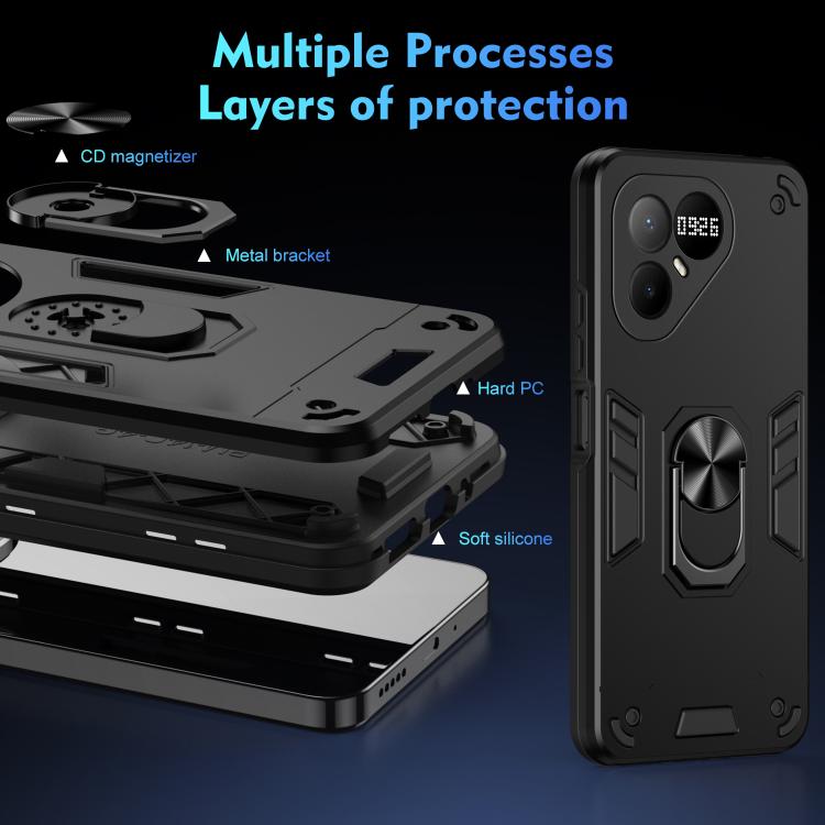 Shockproof Metal Ring Holder Phone Case, For Tecno Pova 8 Pro, For Tecno Pova 8 5G, For Tecno Pova Curve 2 5G, For Tecno Spark Go 3 / Pop 20, For Tecno Spark 50 4G, For Tecno Camon 50 Ultra, For Tecno Camon 50 Pro 4G, For Tecno Camon 50 4G