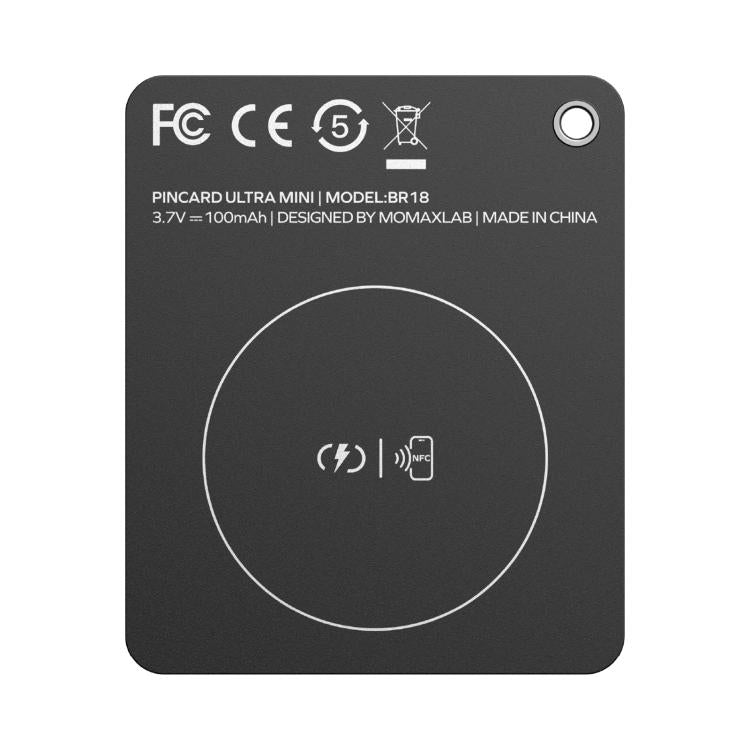 MOMAX BR18D PinCard Ultra Mini Wireless Charging UWB Card Anti-Loss Device