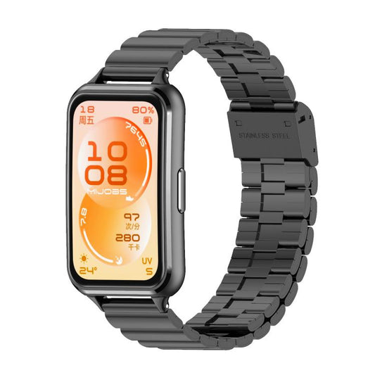 MIJOBS Bamboo-Link-Schnalle Edelstahlarmband, für Huawei Band 11 / Band 11 Pro