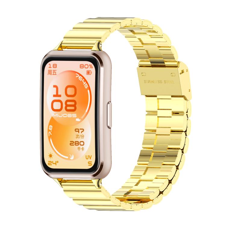 MIJOBS Bamboo-Link Buckle Stainless Steel Watch Band, For Huawei Band 11 / Band 11 Pro