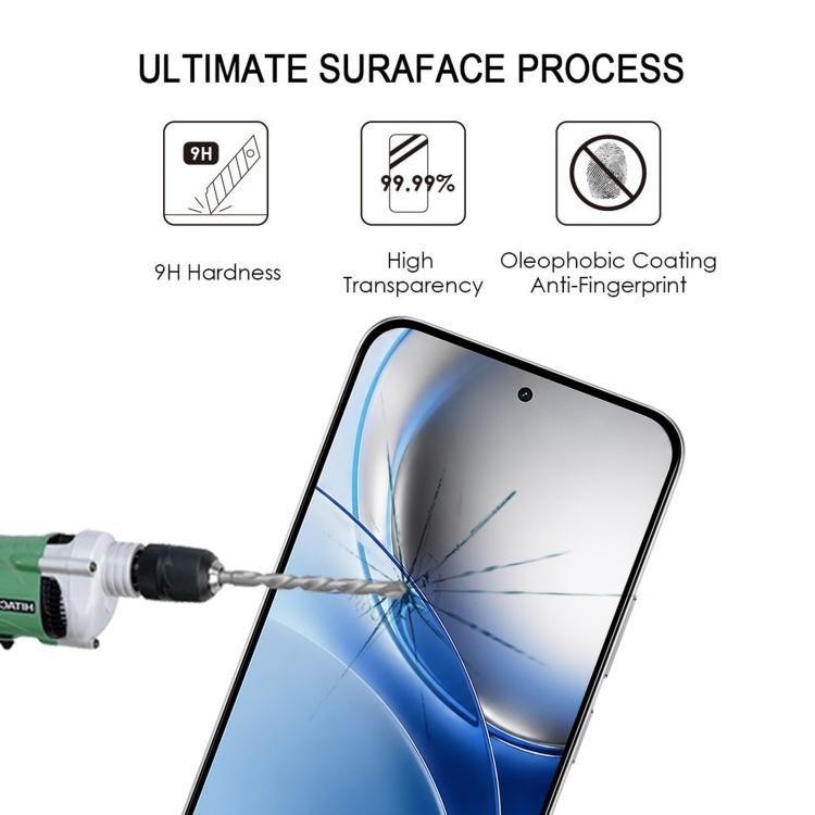 High Aluminum Full Screen Silk Printing Tempered Glass Film, For Realme P4R 5G, For Realme C100i 4G, For Realme C100x 4G, For Realme C100 5G, For Realme C100 4G, For Realme Narzo 100 Lite 5G