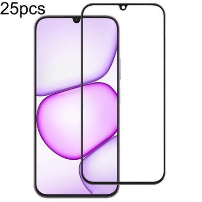 25pcs High Aluminum Full Screen Silk Printing Tempered Glass Film, For Realme P4R 5G, For Realme C100i 4G, For Realme C100x 4G, For Realme C100 5G, For Realme C100 4G, For Realme Narzo 100 Lite 5G