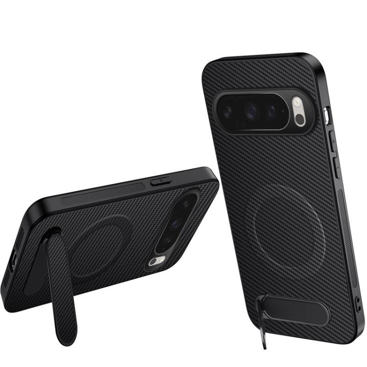 WANLONFENG Kickstand Carbon Fiber Texture Magnetic Phone Case, For Google Pixel 10a, For Google Pixel 10 Pro XL, For Google Pixel 10 Pro, For Google Pixel 10, For Google Pixel 9a, For Google Pixel 9 Pro XL, For Google Pixel 9 Pro, For Google Pixel 9   ...