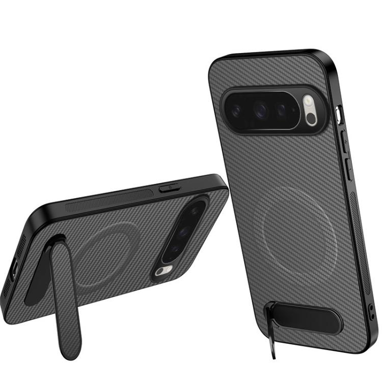 WANLONFENG Kickstand Carbon Fiber Texture Magnetic Phone Case, For Google Pixel 10a, For Google Pixel 10 Pro XL, For Google Pixel 10 Pro, For Google Pixel 10, For Google Pixel 9a, For Google Pixel 9 Pro XL, For Google Pixel 9 Pro, For Google Pixel 9   ...