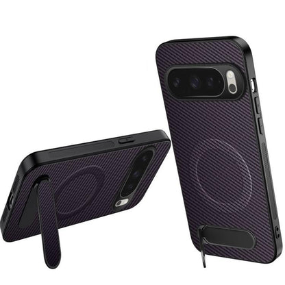 WANLONFENG Kickstand Carbon Fiber Texture Magnetic Phone Case, For Google Pixel 10a, For Google Pixel 10 Pro XL, For Google Pixel 10 Pro, For Google Pixel 10, For Google Pixel 9a, For Google Pixel 9 Pro XL, For Google Pixel 9 Pro, For Google Pixel 9   ...