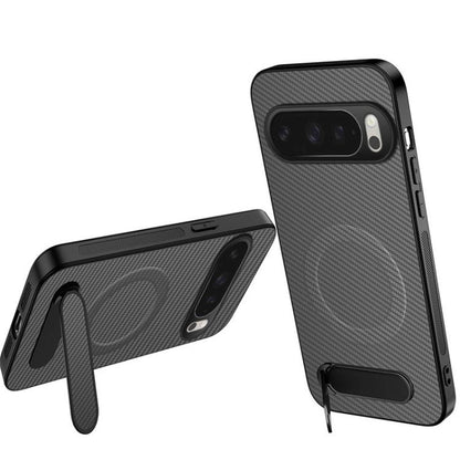 WANLONFENG Kickstand Carbon Fiber Texture Magnetic Phone Case, For Google Pixel 10a, For Google Pixel 10 Pro XL, For Google Pixel 10 Pro, For Google Pixel 10, For Google Pixel 9a, For Google Pixel 9 Pro XL, For Google Pixel 9 Pro, For Google Pixel 9   ...