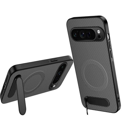 WANLONFENG Kickstand Carbon Fiber Texture Magnetic Phone Case, For Google Pixel 10a, For Google Pixel 10 Pro XL, For Google Pixel 10 Pro, For Google Pixel 10, For Google Pixel 9a, For Google Pixel 9 Pro XL, For Google Pixel 9 Pro, For Google Pixel 9   ...