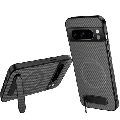 WANLONFENG Kickstand Carbon Fiber Texture Magnetic Phone Case, For Google Pixel 10a, For Google Pixel 10 Pro XL, For Google Pixel 10 Pro, For Google Pixel 10, For Google Pixel 9a, For Google Pixel 9 Pro XL, For Google Pixel 9 Pro, For Google Pixel 9   ...