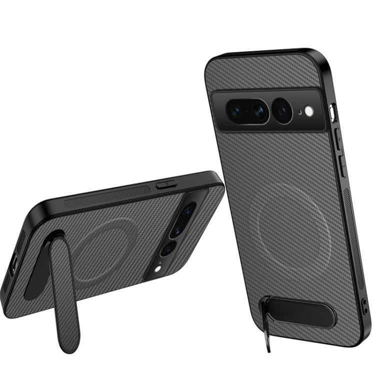 WANLONFENG Kickstand Carbon Fiber Texture Magnetic Phone Case, For Google Pixel 10a, For Google Pixel 10 Pro XL, For Google Pixel 10 Pro, For Google Pixel 10, For Google Pixel 9a, For Google Pixel 9 Pro XL, For Google Pixel 9 Pro, For Google Pixel 9   ...