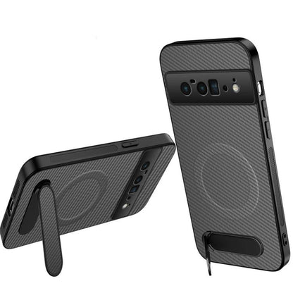 WANLONFENG Kickstand Carbon Fiber Texture Magnetic Phone Case, For Google Pixel 10a, For Google Pixel 10 Pro XL, For Google Pixel 10 Pro, For Google Pixel 10, For Google Pixel 9a, For Google Pixel 9 Pro XL, For Google Pixel 9 Pro, For Google Pixel 9   ...