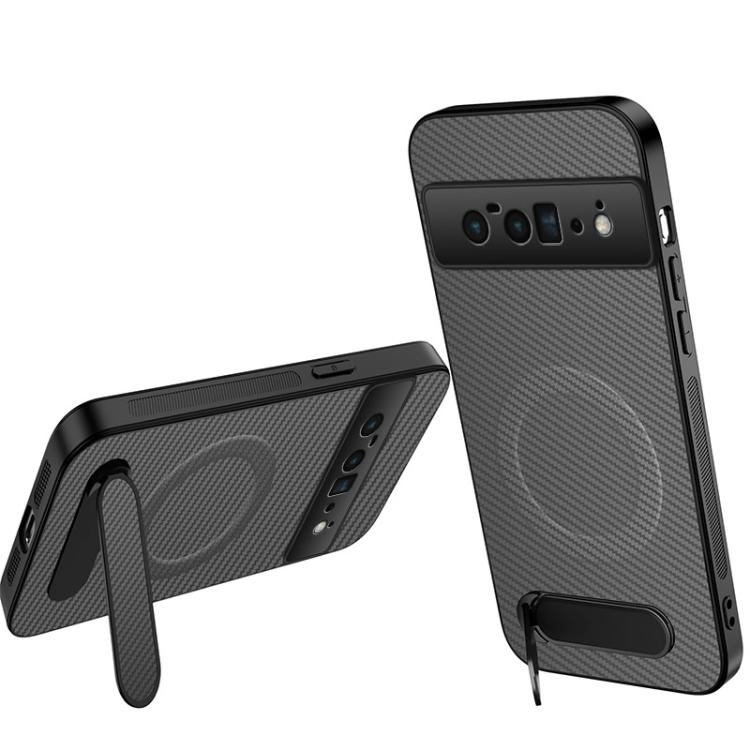 WANLONFENG Kickstand Carbon Fiber Texture Magnetic Phone Case, For Google Pixel 10a, For Google Pixel 10 Pro XL, For Google Pixel 10 Pro, For Google Pixel 10, For Google Pixel 9a, For Google Pixel 9 Pro XL, For Google Pixel 9 Pro, For Google Pixel 9   ...