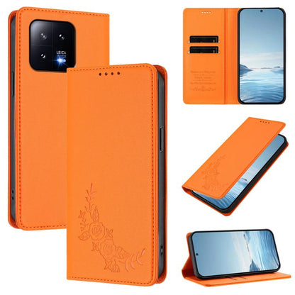 Peony Embossed Magnetic RFID Vegan Leather Phone Case, For Xiaomi 13T / 13T Pro / Redmi K60 Ultra, For Xiaomi 13 Ultra, For Xiaomi Civi 3, For Xiaomi 13 Lite / Civi 2, For Xiaomi 13 Pro 5G, For Xiaomi 13