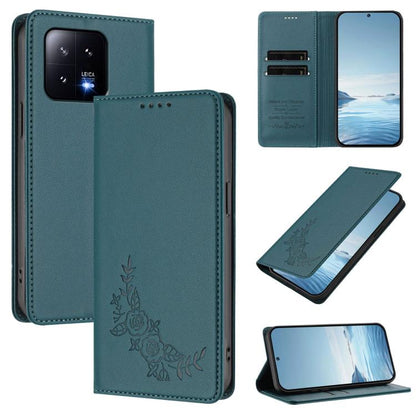 Peony Embossed Magnetic RFID Vegan Leather Phone Case, For Xiaomi 13T / 13T Pro / Redmi K60 Ultra, For Xiaomi 13 Ultra, For Xiaomi Civi 3, For Xiaomi 13 Lite / Civi 2, For Xiaomi 13 Pro 5G, For Xiaomi 13