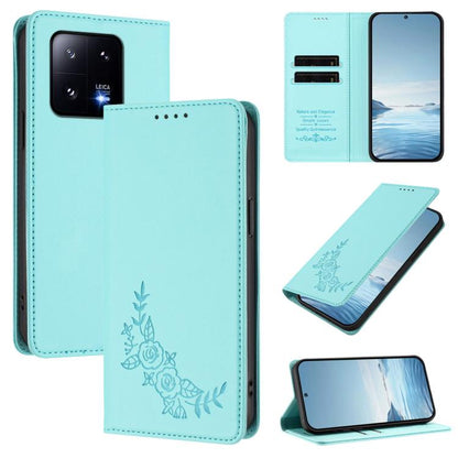 Peony Embossed Magnetic RFID Vegan Leather Phone Case, For Xiaomi 13T / 13T Pro / Redmi K60 Ultra, For Xiaomi 13 Ultra, For Xiaomi Civi 3, For Xiaomi 13 Lite / Civi 2, For Xiaomi 13 Pro 5G, For Xiaomi 13