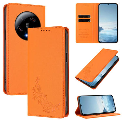 Peony Embossed Magnetic RFID Vegan Leather Phone Case, For Xiaomi 13T / 13T Pro / Redmi K60 Ultra, For Xiaomi 13 Ultra, For Xiaomi Civi 3, For Xiaomi 13 Lite / Civi 2, For Xiaomi 13 Pro 5G, For Xiaomi 13