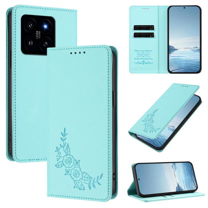 Peony Embossed Magnetic RFID Vegan Leather Phone Case, For Xiaomi 14T Pro 5G, For Xiaomi 14T 5G, For Xiaomi Poco F6 / Redmi Turbo 3, For Xiaomi Poco F6 Pro / Redmi K70 / K70 Pro, For Xiaomi Poco X6 Neo, For Xiaomi Poco X6 Pro, For Xiaomi 14 Ultra      ...