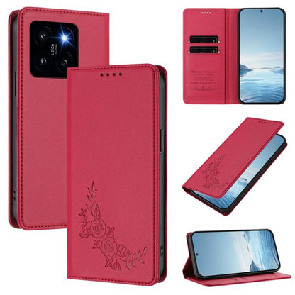 Peony Embossed Magnetic RFID Vegan Leather Phone Case, For Xiaomi 14T Pro 5G, For Xiaomi 14T 5G, For Xiaomi Poco F6 / Redmi Turbo 3, For Xiaomi Poco F6 Pro / Redmi K70 / K70 Pro, For Xiaomi Poco X6 Neo, For Xiaomi Poco X6 Pro, For Xiaomi 14 Ultra      ...