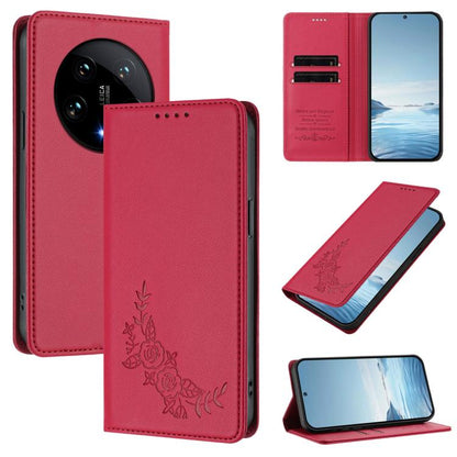 Peony Embossed Magnetic RFID Vegan Leather Phone Case, For Xiaomi 14T Pro 5G, For Xiaomi 14T 5G, For Xiaomi Poco F6 / Redmi Turbo 3, For Xiaomi Poco F6 Pro / Redmi K70 / K70 Pro, For Xiaomi Poco X6 Neo, For Xiaomi Poco X6 Pro, For Xiaomi 14 Ultra      ...