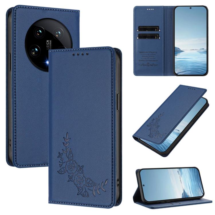 Peony Embossed Magnetic RFID Vegan Leather Phone Case, For Xiaomi 14T Pro 5G, For Xiaomi 14T 5G, For Xiaomi Poco F6 / Redmi Turbo 3, For Xiaomi Poco F6 Pro / Redmi K70 / K70 Pro, For Xiaomi Poco X6 Neo, For Xiaomi Poco X6 Pro, For Xiaomi 14 Ultra      ...